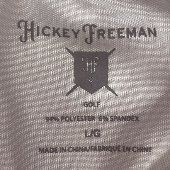 Hickey Freeman Golf Striped Short Sleeve Polo Shirt in Green & White -Size Large - Picture 4 of 6